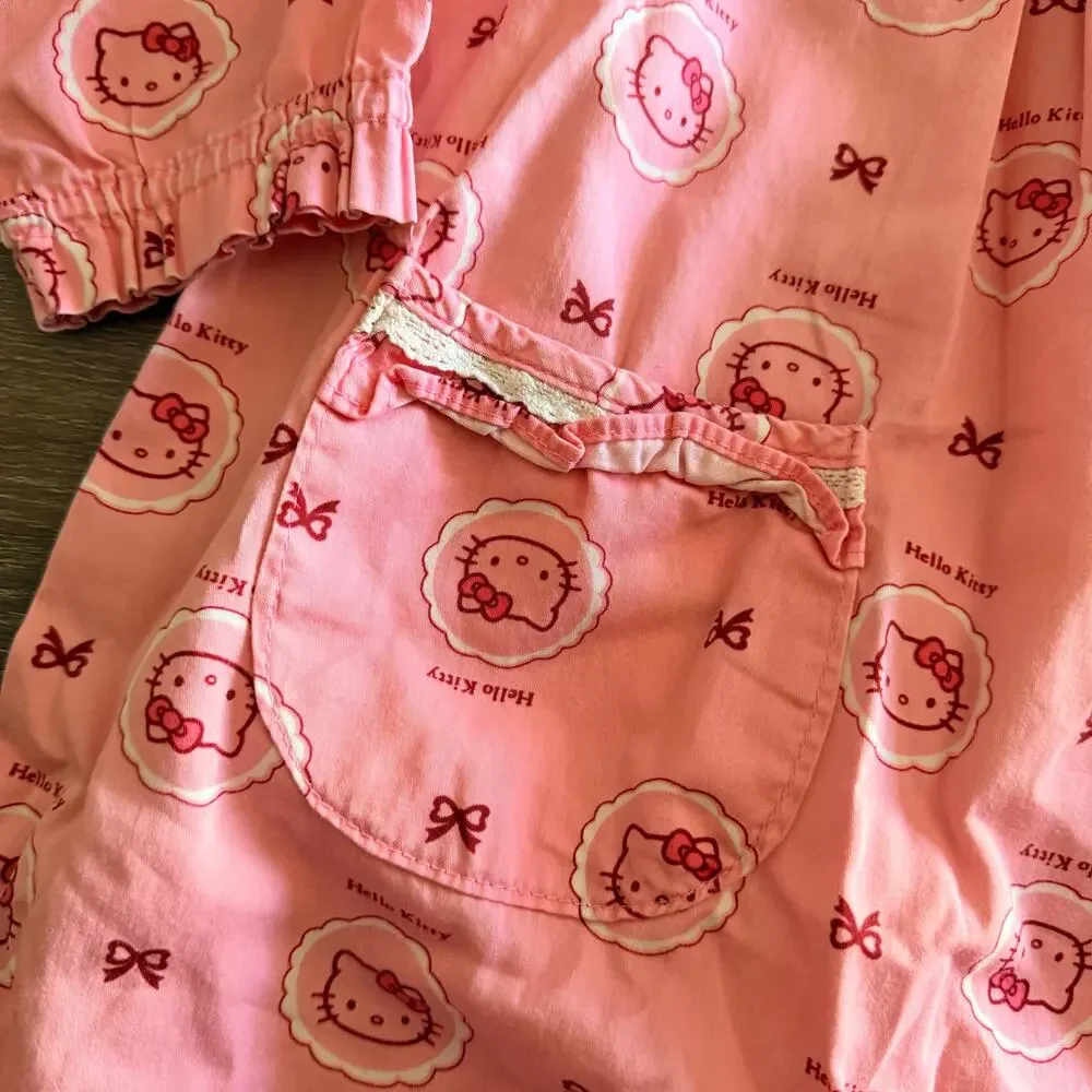 Hello Kitty Girls Nightgown Dress Sleep Lounge Size 7-8 Pink